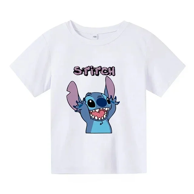 thumbnail image 1 of Nueva camiseta de algodón de Lilo & Stitch para niños, camisetas de manga corta de verano a la moda con dibujos animados para niños y niñas, 1 of 5