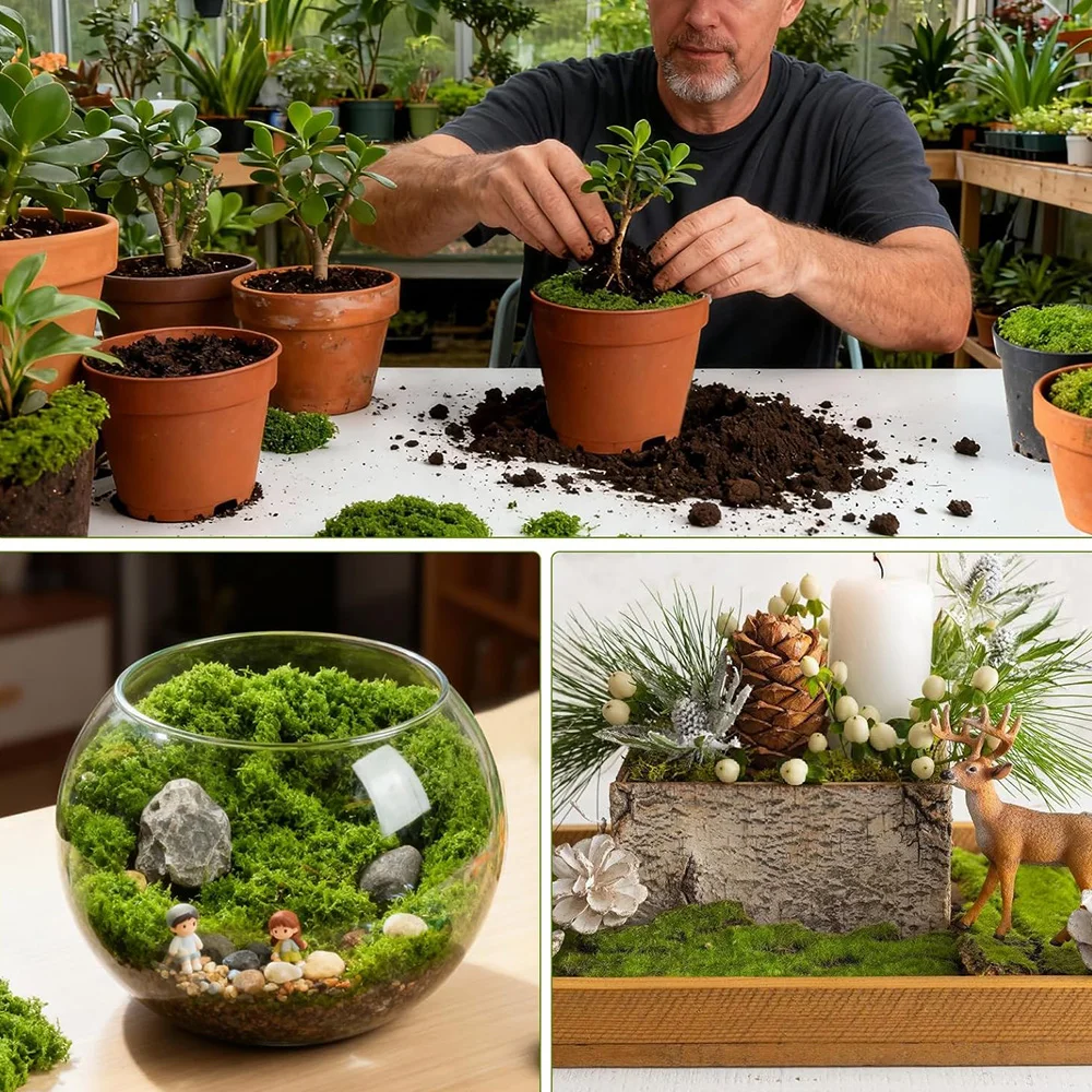 Lush Artificial Moss for Home and Garden Decor, DIY Crafts, and Mini Landscapes