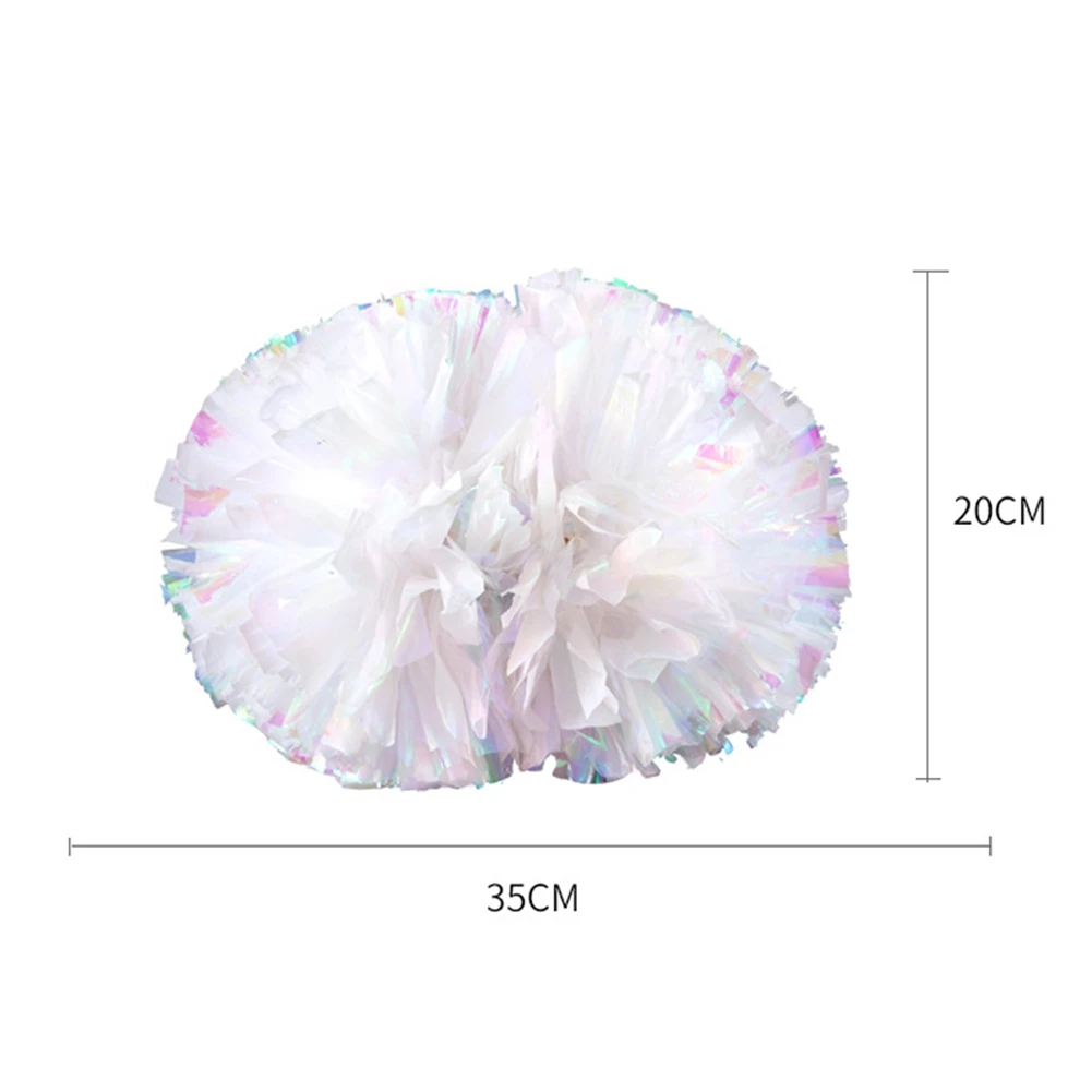1PC Plastic Handle Metallic Shine Streamer Pompoms Cheerleading Cheering Pom Pom Ball Cheering Dance Decorator Club Sport Supply