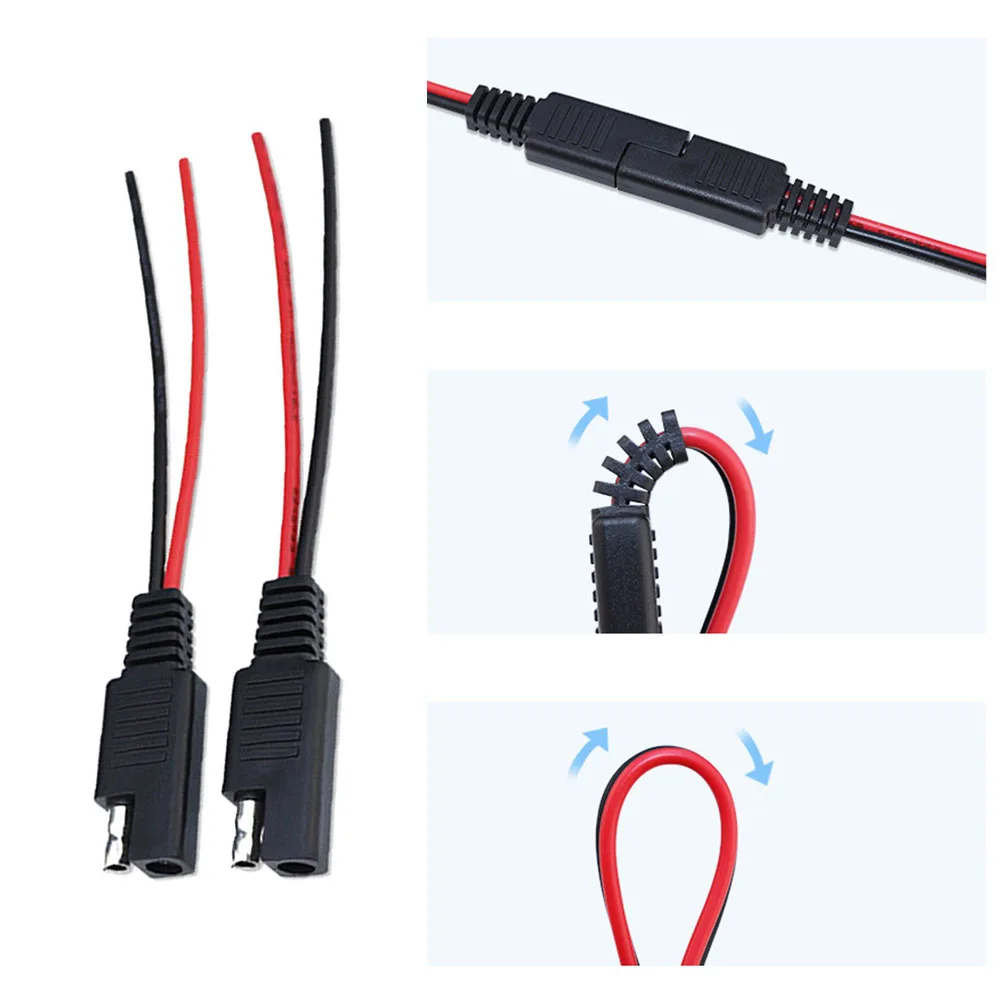 Extension SAE Single-ended Cable Tractors Package Includes Panel Power Solar Cell Connection Solar Panel Connectors