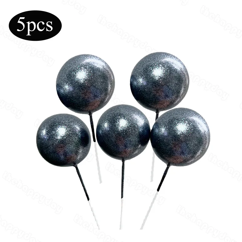 Vibrant Glitter Ball Cake Toppers