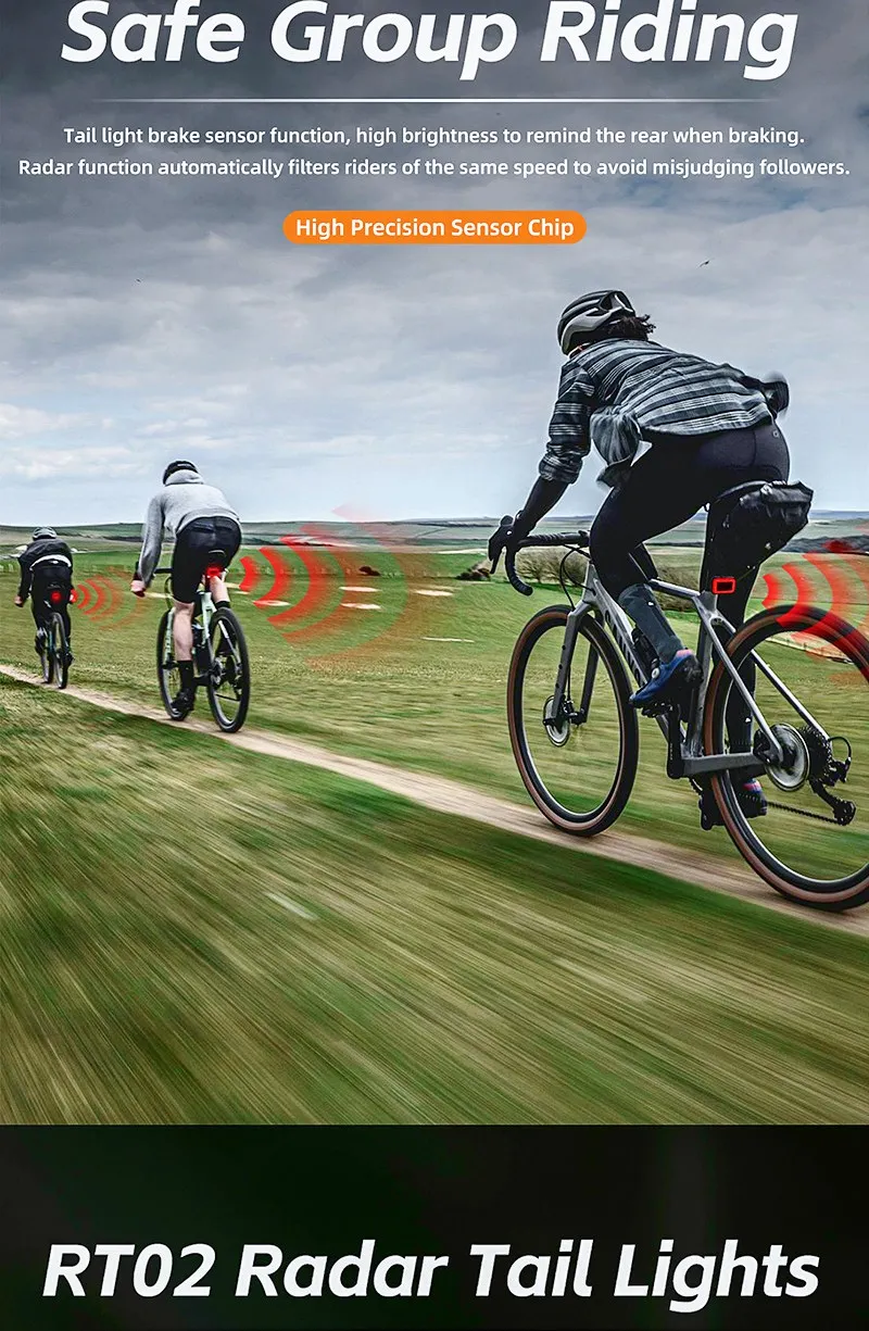 Description Picture 6 of itemCYCLAMI Bicycle Intelligent Radar Taillight Bike Smart Brake Sensing Rear Lamp with Beeper Alarm Cycling Safety Tail Light RT02