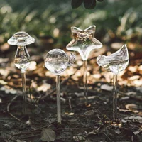 Garden Plant Watering Device Glass Flowers Water Feeder Automatic Self Watering Devices Bird Star Mushroom Design Plant Waterer 1