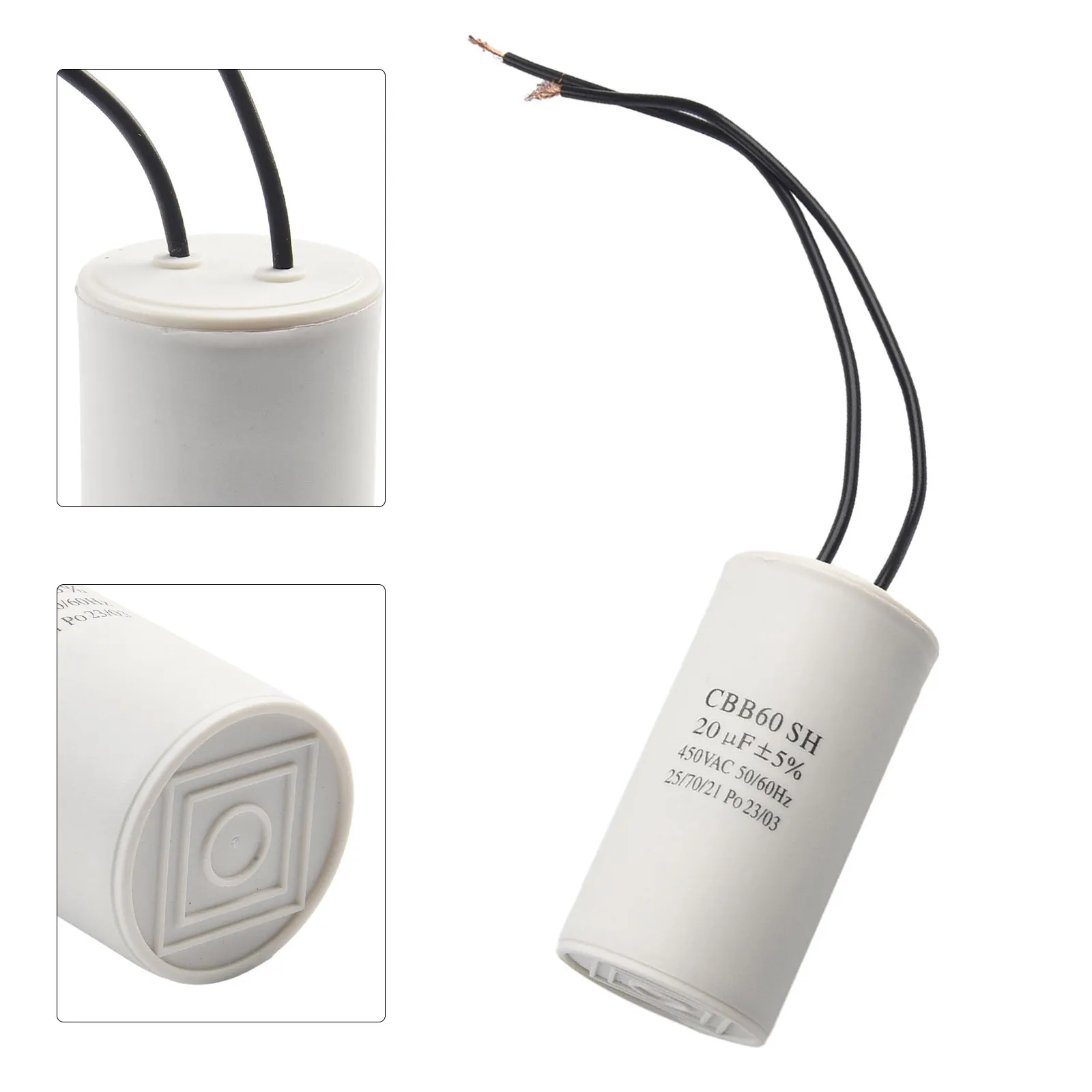 PATIKIL CBB60 20uF Condensateur De Démarrage, 1Pcs AC 450V 50