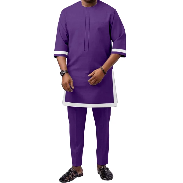 Seyi Long Sleeve Dashiki Outfit - Image 3