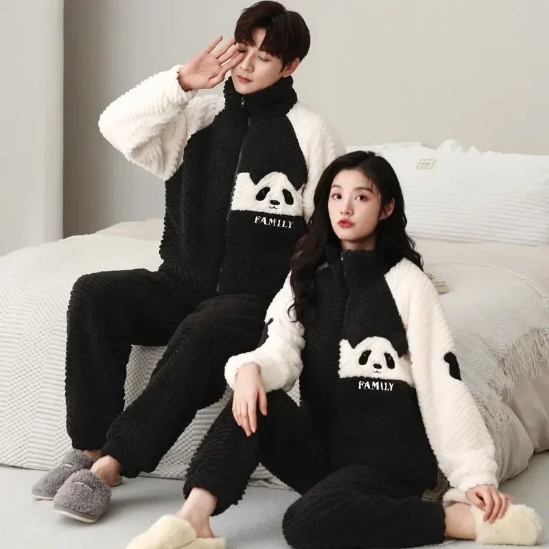 

Suit Men Warm Set Pijamas Pyjamas Lovers Pajamas Thicken Couple Winter Women Korean Homewear Loose Sleepwear