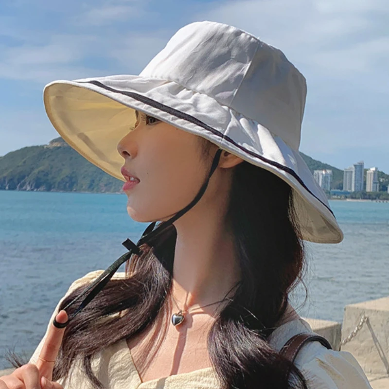 

Quick Drying Women Sun Hat Summer UV Protection Large Brim Bucket Hat Breathable Outdoor Travel Hiking Seaside Beach Panama Cap