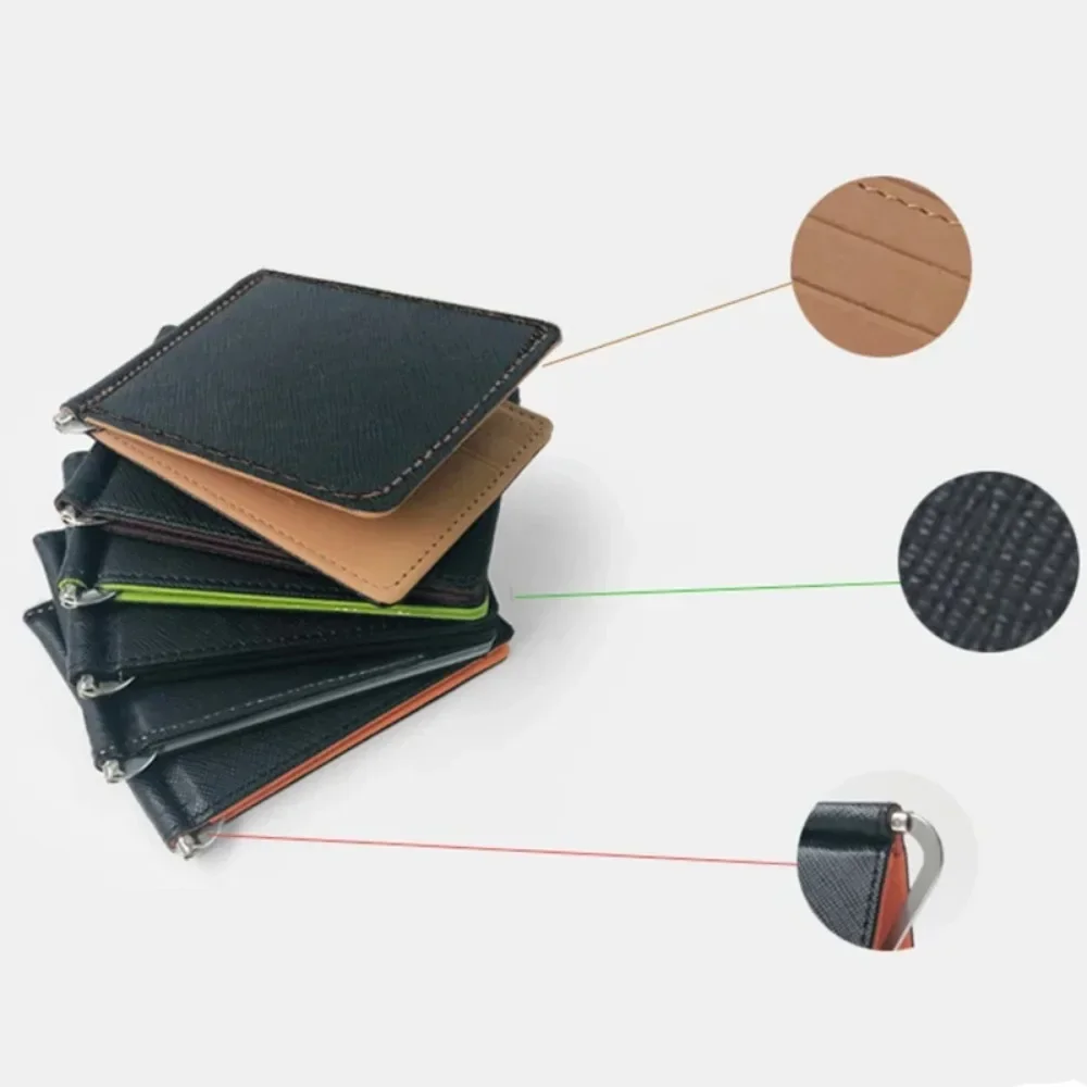 Fashion Men Wallet Short Skin Wallets Purses PU Leather Money Clips Sollid Thin Wallet Men Purse ID Credit Card Cash Holder 지갑