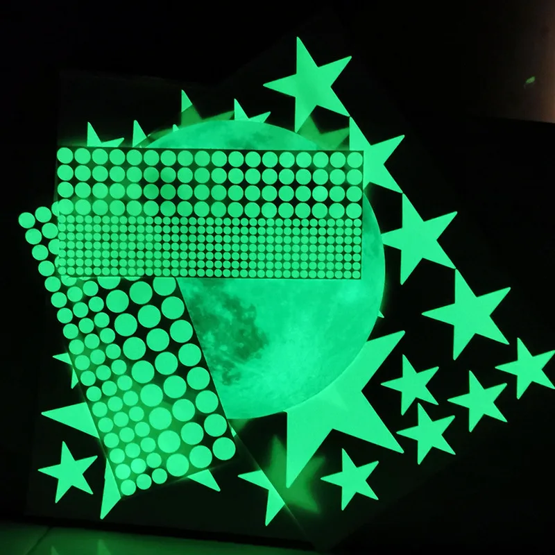 Luminous Moon Stars Wall Stickers Glow in the Dark Bedroom Decor