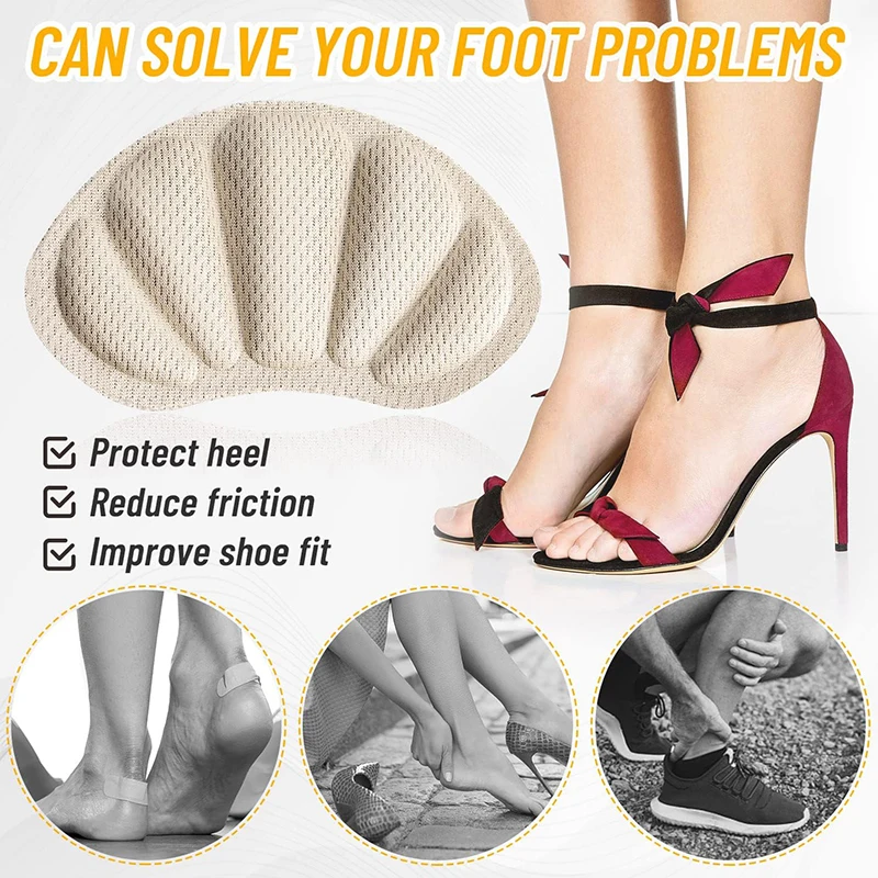 Shoe Insoles Heel Cushion Insole Heel Patch Insole Heel Cushion Protector Heel Insoles Heel Protector Patches Heel Protector Pads Shoe Stickers Shoe Anti-slip Stickers Anti-wear Feet Care Heel Stickers Women Sponge Back Sticker Inserts Protector 3/1Pairs