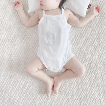 Baby Summer Suspenders Jumpsuit Made Pure Cotton Thin Fabric Newborns Baby Bobysuits Pajamas Baby Home Clothes Newborn Clothes