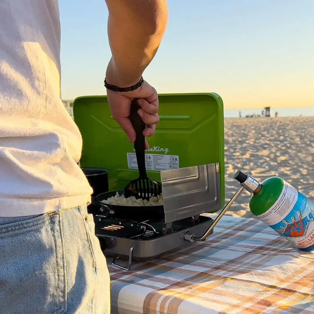 Portable 2 Burner Propane Camp Stove for Outdoor Cooking