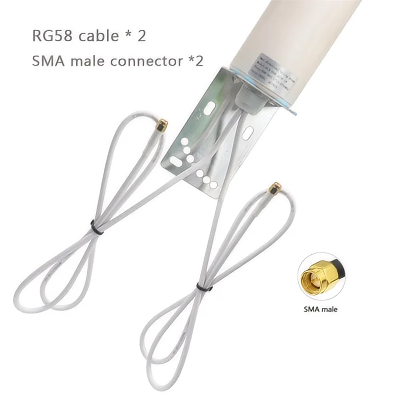 Wireless network router antenna, enhanced signal router 5G, 4G, LTE, 3G, waterproof, 18dBi dual overhead cable, all domain, WiFi - 3