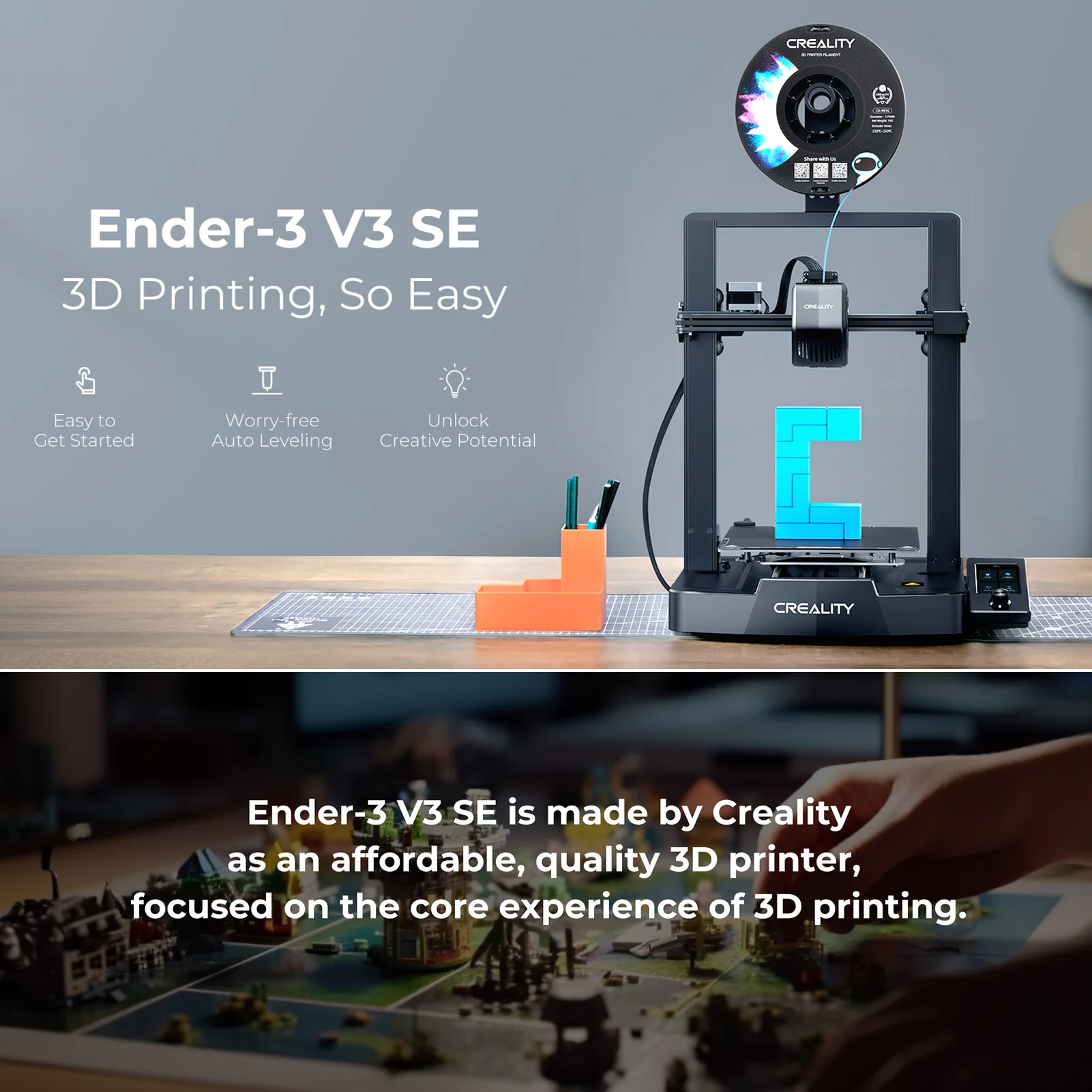Creality Ender-3 V3 SE 3D Printer with CR Touch Auto Leveling 220