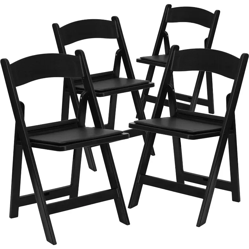 Folding Chairs for Weddings and Formal Events, Stackable Commercial Event Seats with 1,000-lb，Set of 4