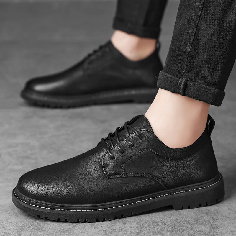 

New Hot Men Leather Casual Lightweight Shoes Outdoor Comfortable High Quality Fashion Soft Classic Non-slip Footwear