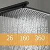 KEMAIDI Black Gold Shower Faucet Set Bathtub  4-way Mixer  Tap with Bidet and Shelf  Bathroom Rainfall Shower Systerm Wall Mount 3