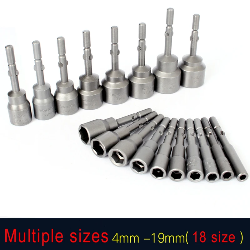 65mm Long Electric 801 5mm Round Shank Screwdrive Bits Hex Screw Nut