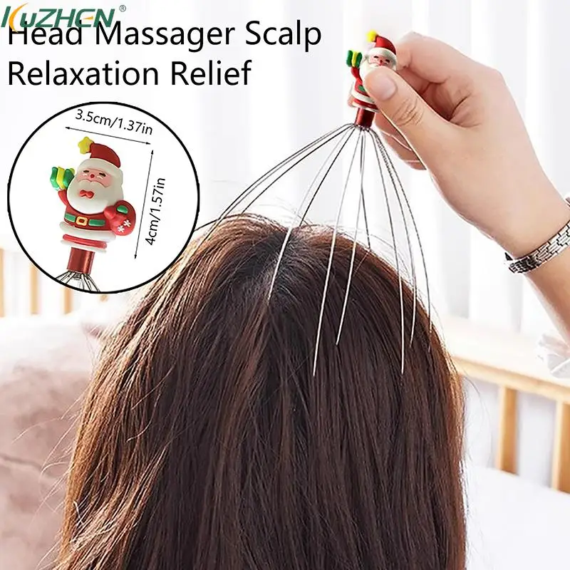 두피마사지  머리 이완 마사지기, 목 발톱 마사지, 스트레스 방지, 통증 완화, 문어 두피 이완 스파, 두통 자극, 혈액 순환 