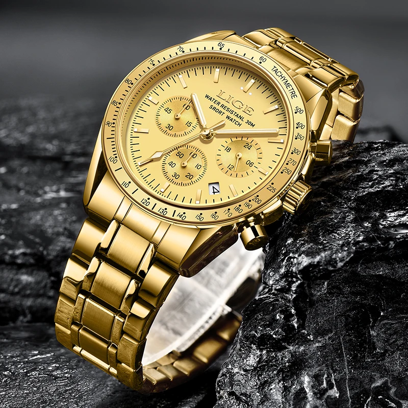 LIGE  Top Luxury Men Quartz Watch For Men Sports Waterproof Luminous Stainless Steel Date Classic Men's Watches Male Clock reloj