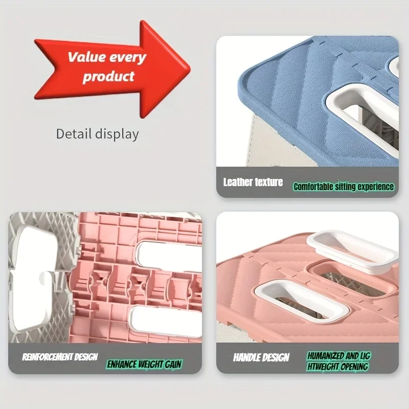 1pc Portable Folding Stool, Lightweight and Sturdy Step Stool with Handles and Non-Slip Function, Suitable for Outdoor Camping