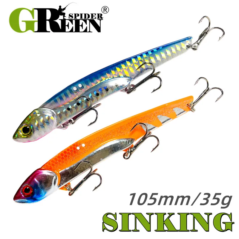 35g 10,5 cm Metall VIB LureFishing Löffel Süßwasser Angeln Harter Köder Scheibe Jig Köder Löffel Angelgerät Metall Jigging