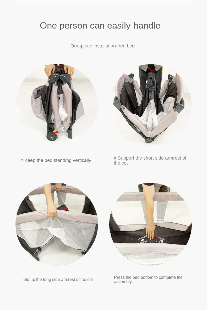 Baby Crib Newborn Multifunctional Baby Bed Foldable Cot With Diaper Table Crib Cradle with Mosquito Net Cribs Baby Playpen S19b71b837700496b84ef7f91d2bea8b8Z