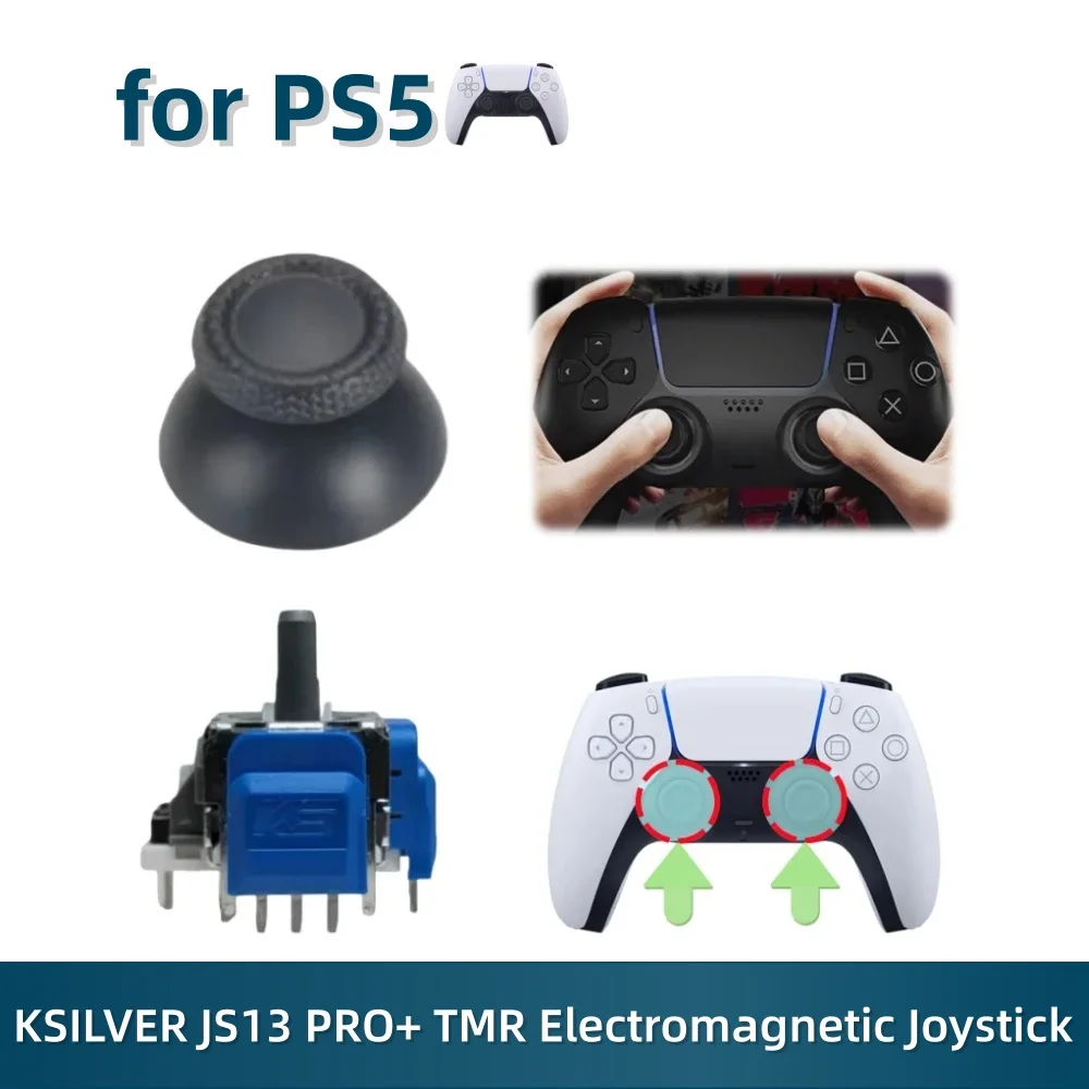 PS5 컨트롤러 용 1 쌍 K-SILVER TMR 조이스틱 홀 효과 조이스틱 모..