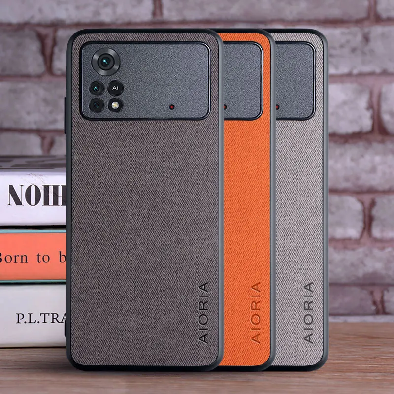Luxury Textile Leather Skin Soft Phone Cover Case