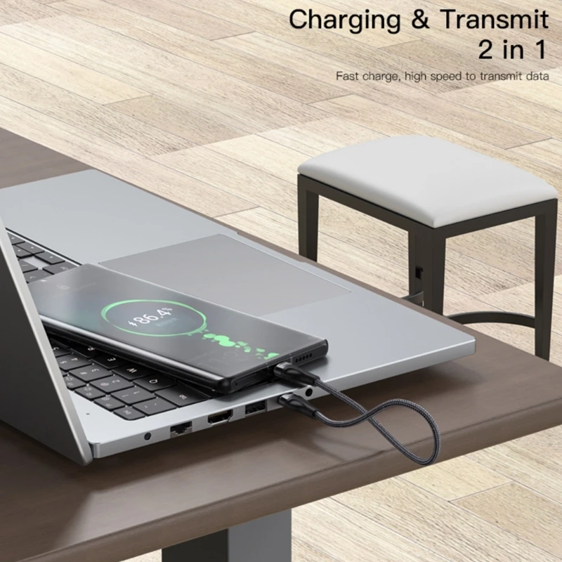 45W 30cm Short USB C to USB C Cable Type to Type Cable Fast Charging Data Transfer for Phone 15 Cellphone F19E