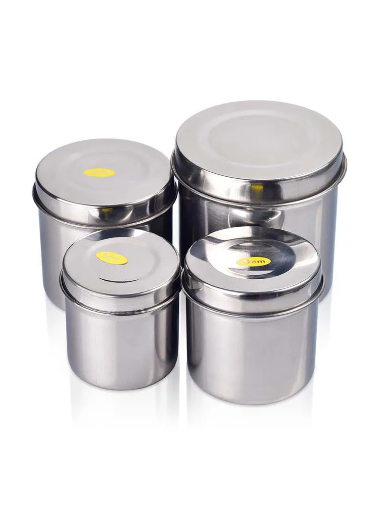 Stainless Steel Disinfection Supplies Jar With Lid Sealed Jar Cotton