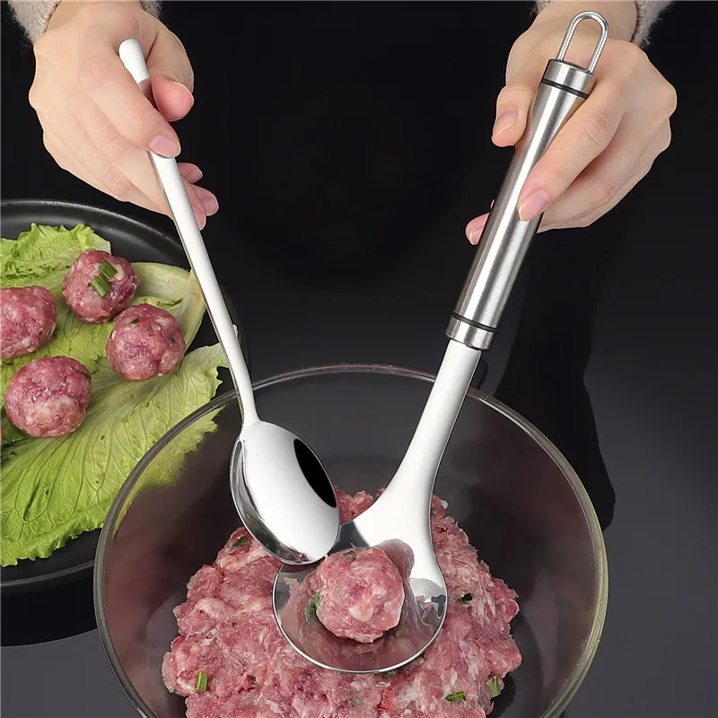

Kitchen Stainless Steel Meatballs Spoon Non-Stick Beef Fish Balls Maker Scoop Croquettes Food Processor Meat Cooking Gadgets