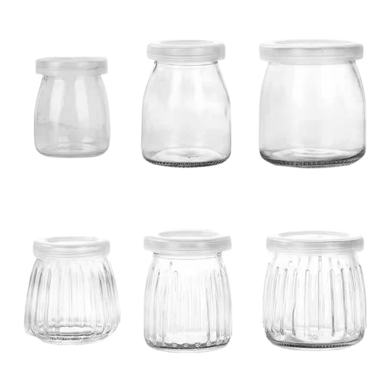 5/10Pcs 150ML 200ML Glass Yogurt Jars Portable Pudding Bottle Glass Store  Shop