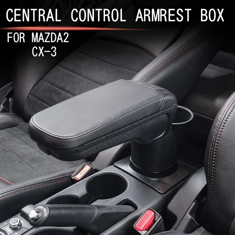 

Car Central Armrest Box Punch-Free Central Console Armrest Box Storage Box For Mazda CX-3 2015-2018 Mazda 2 2020-2021