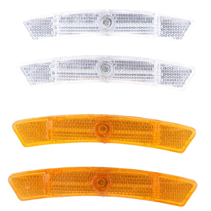 XD-1 Pair Mountain Bike Reflector Warning Sheet Wheelset Reflector Orange Night Ride Spoke Light Shelf Reflective Plastic Tail Light Screws Pair Elec
