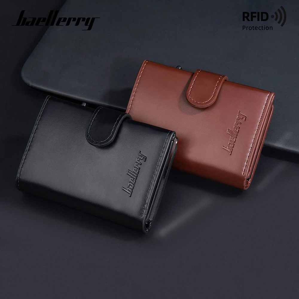 Baellerry Aluminum Card Holder for Men with Auto Pop-Up Slide Button, RFID Blocking Metal Wallet Anti-Scratch
