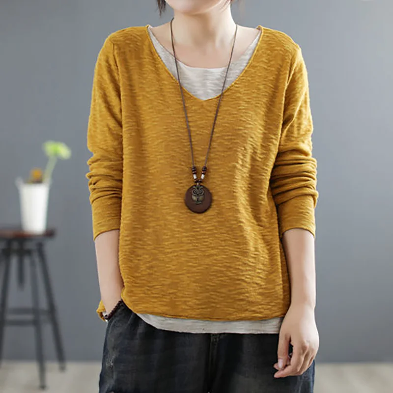 

Stylish O-Neck Spliced Loose Fake Two Pieces Blouse Women's Clothing 2022 Autumn New Casual Pullovers All-match Commute Shirt