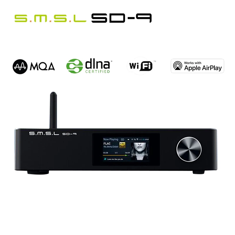 

SMSL SD-9 MQA HIFI Сетевой музыкальный плеер SD9 поддержка DSD, WAV APE,FLAC AIFF, MP3 Настольный плеер