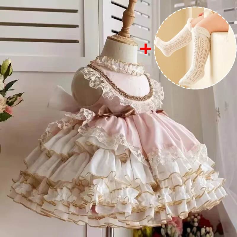 Girls Dress Vesidos Toddler Girl Baby Lace Lolita Dress Wedding Party Girl Princess Dress Baby 1st Birthday Prom Evening girls dress baby girl dress