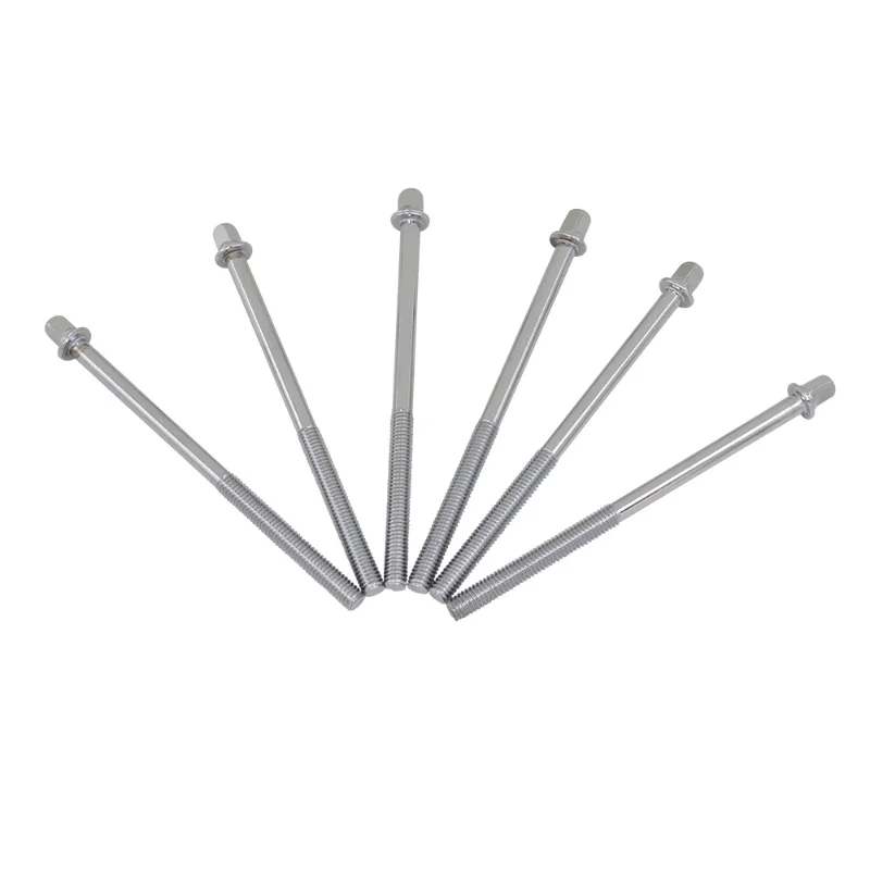 

6 Pcs/set Drum Kit Long Screws Tension Rods Percussion Musical Instrument Accessories Repair and Maintenance Tools