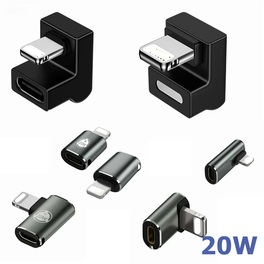 PD20W USB 타입-C U자형 고속 충전 아이폰 14 12 13 USB C 암-라이트닝 수 스트레이트 헤드 엘보 컨버터 어댑터 ?