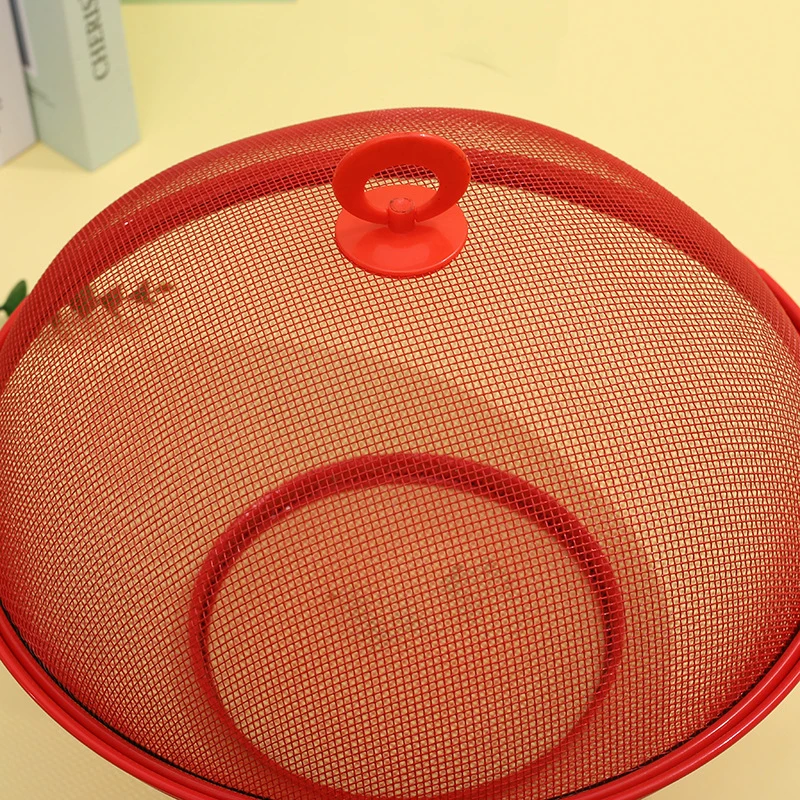 1 قطعة سلة تخزين معدنية محمولة مع شبكة غطاء لمنع الذباب سلة فاكهة لوازم المطبخ ديكور الطاولة المنزلية