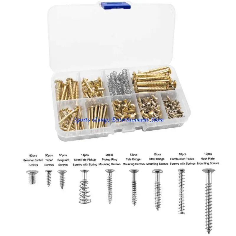 G7NF 226-teilige Gitarrenschrauben-Sets (9 Arten) mit Federn für E-Gitarrenbrücke, Halsplatte, Schlagbrett, Tonabnehmer – Detail 7