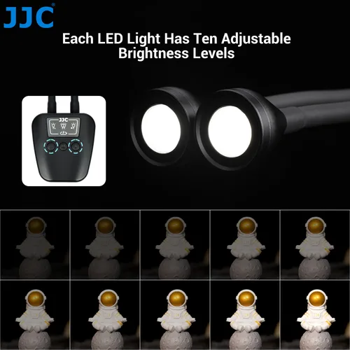 JJC 매크로 LED 암 라이트 10 단계 조정 가능 카메라 매크로 암 라이트 조명 램프, 600mAh 내장 배터리 사진 액세서리 3