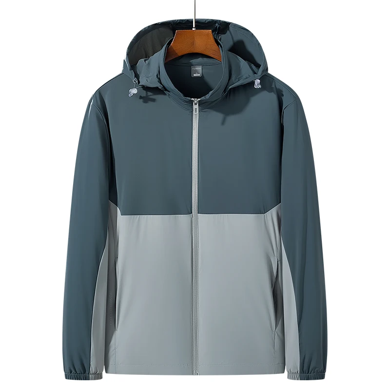 2024Coat Men sun protective Clothes Anti-UV Elasticity Breathable skin friendly Light Thin Splice Summer Windbreaker