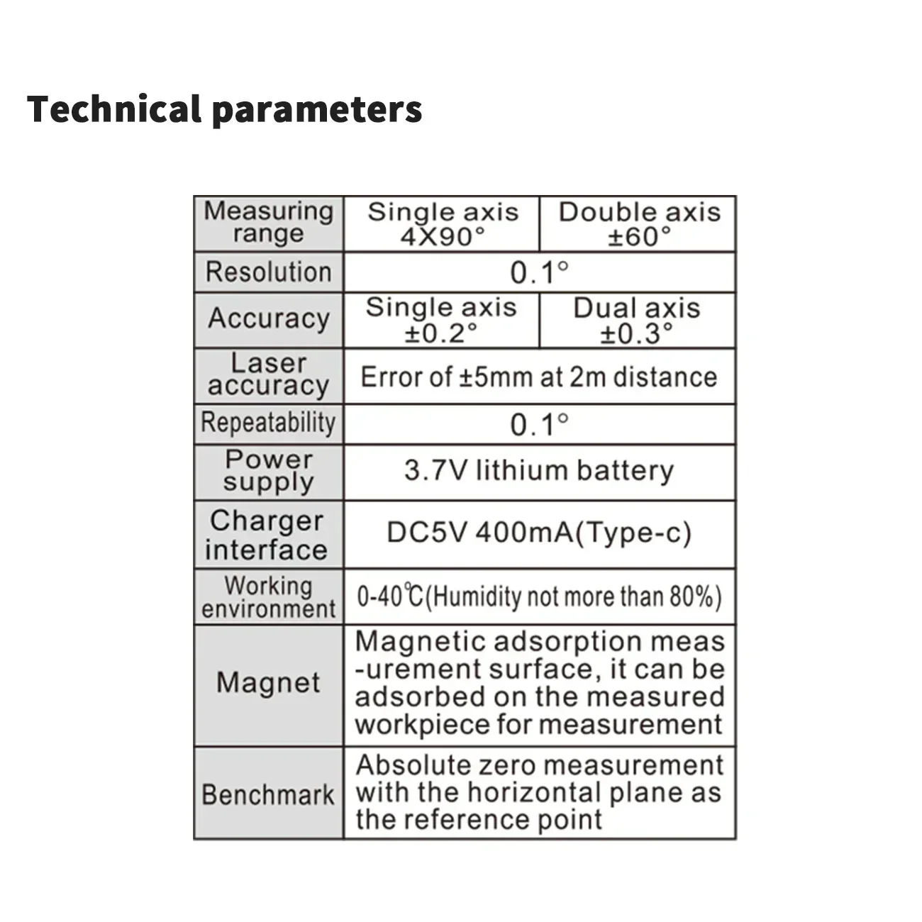 SHAHE 2 In 1 Laser Level Digital Inclinometer Laser Protractor Angle Ruler Type-C Rechargeable Laser Measurement Tool 3