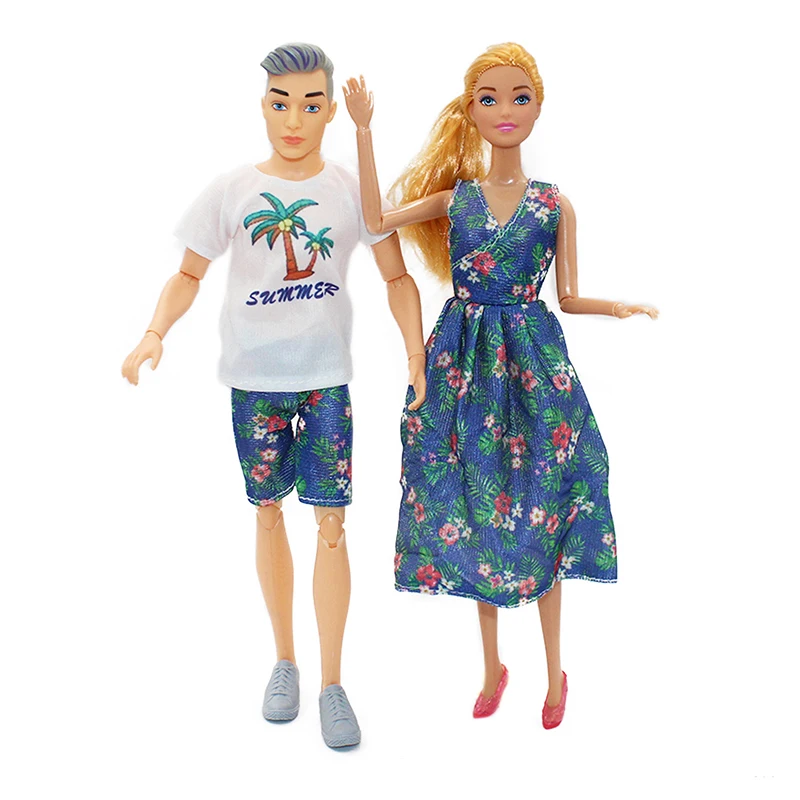 4pcs Family Dolls Ken&Wife Playset Mother Kids Dolls Ball Jointed Parent-child Clothes DIY Play House Toys for Baby Girls Gifts - 6