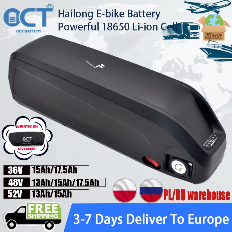 

Hailong Down Tube Ebike Lithium Battery Pack 48V 20Ah 500W 36V 18Ah 52V Electric Bicycle Rechargeable Batteries 500W 700W Motor