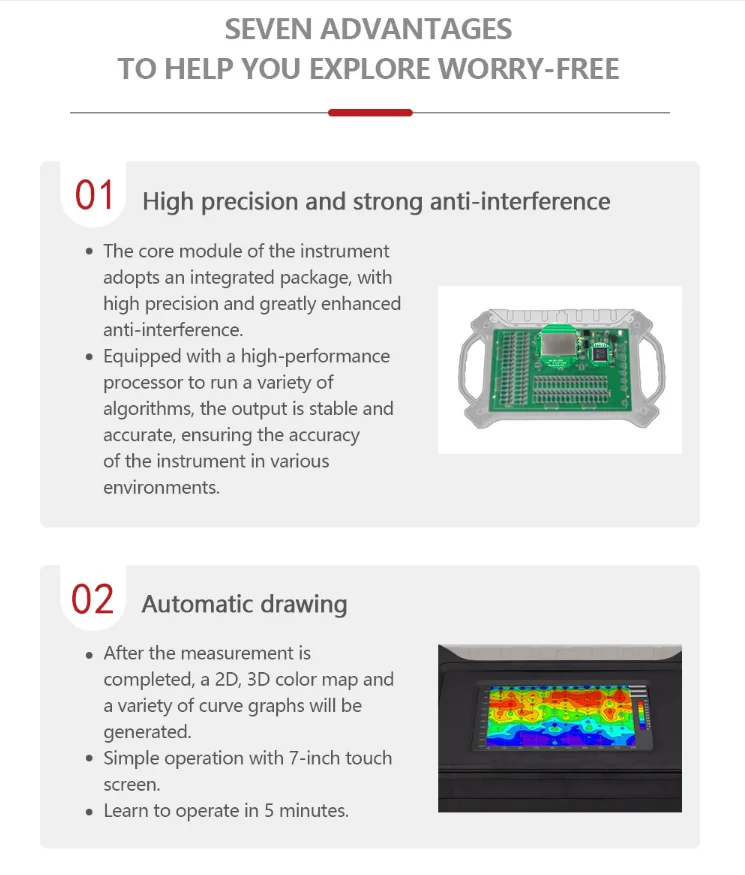 Upgrading New Version ADMT-300AX 300M 3D Touch Screen Type Geophysical Instrumen