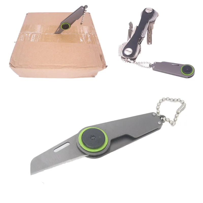 Pare Cut Pocket Box Folding Knife Peel Package Keychain Letter Tape Cutter Parcel Wrap Open Mini Blade Razor Mail Envelop Zipper